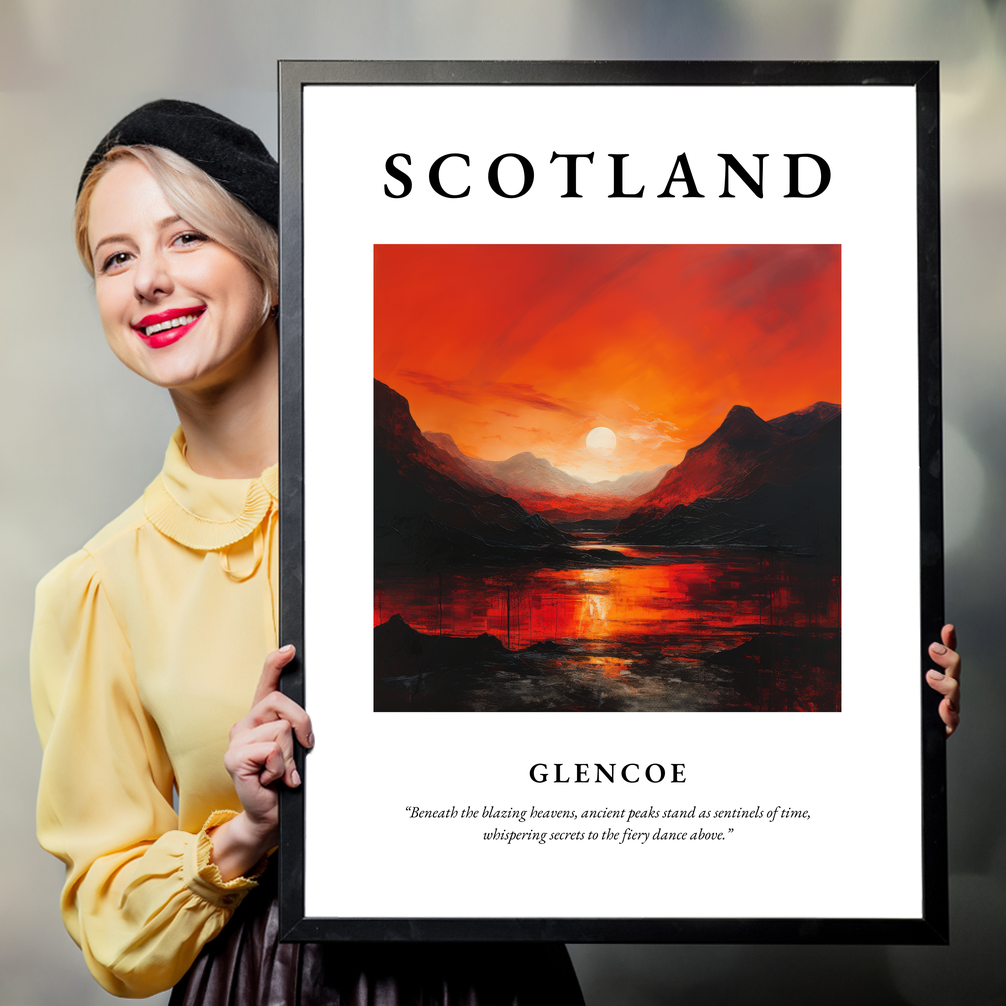 Person holding a poster of Glencoe