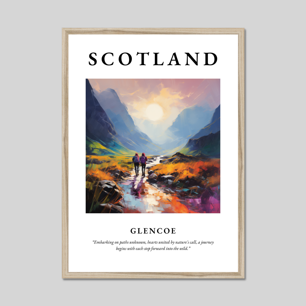 Poster in a natural frame with the word Scotland