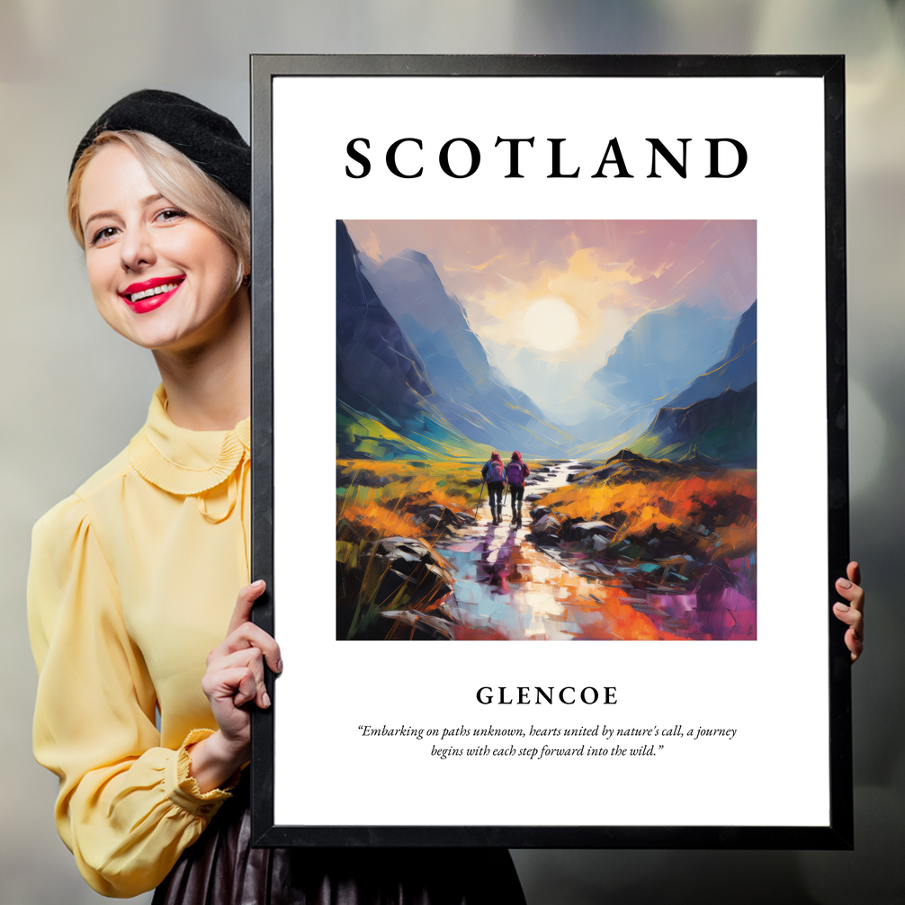 Person holding a poster of Glencoe