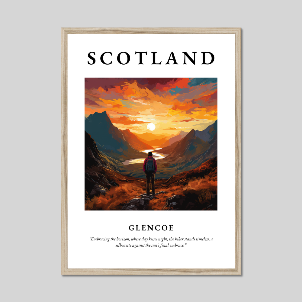 Poster in a natural frame with the word Scotland