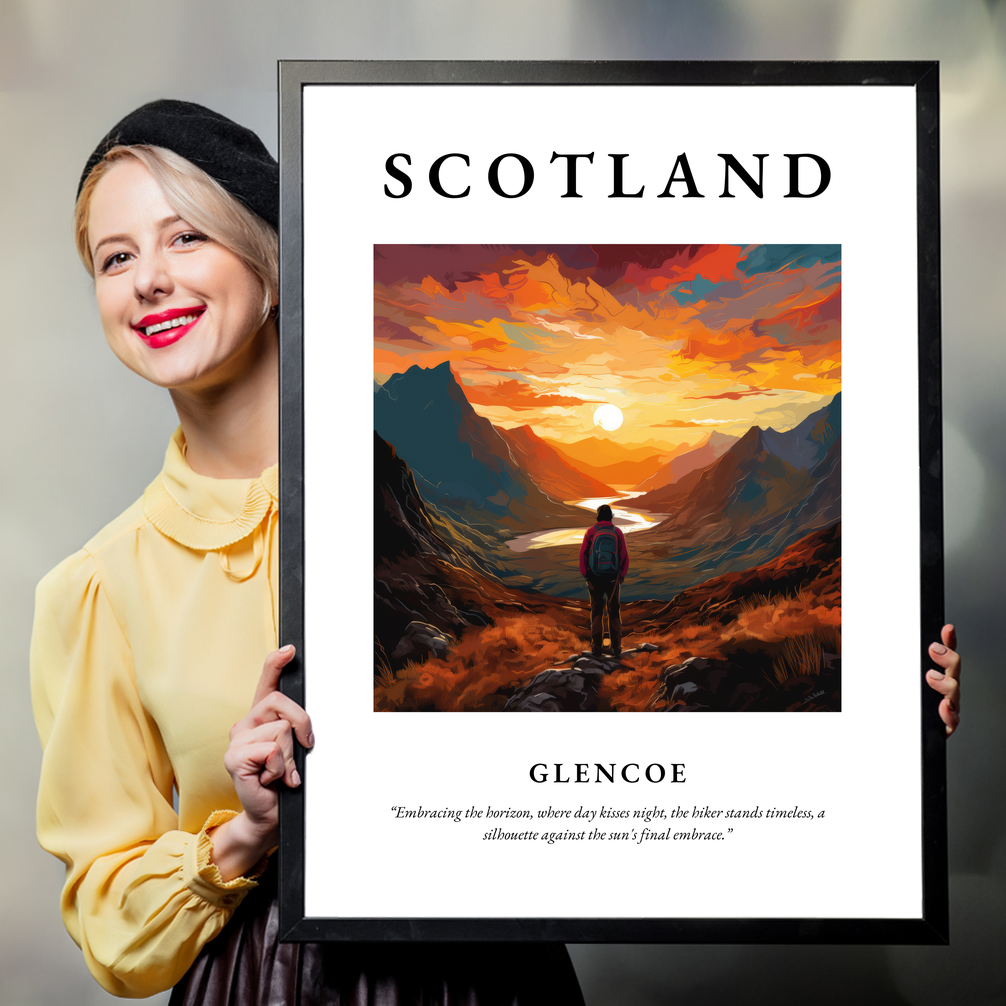 Person holding a poster of Glencoe