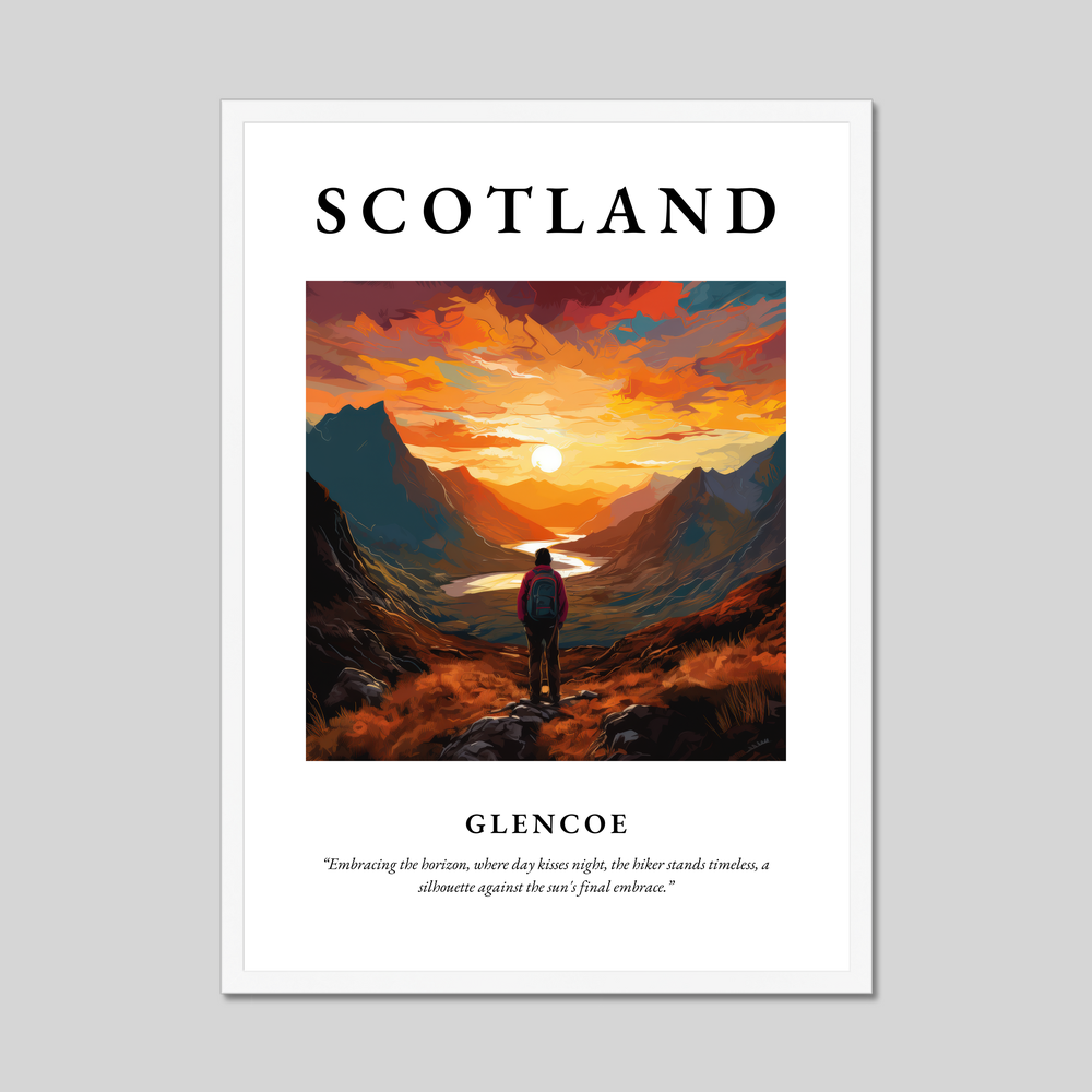 Poster in a white frame with the word Scotland