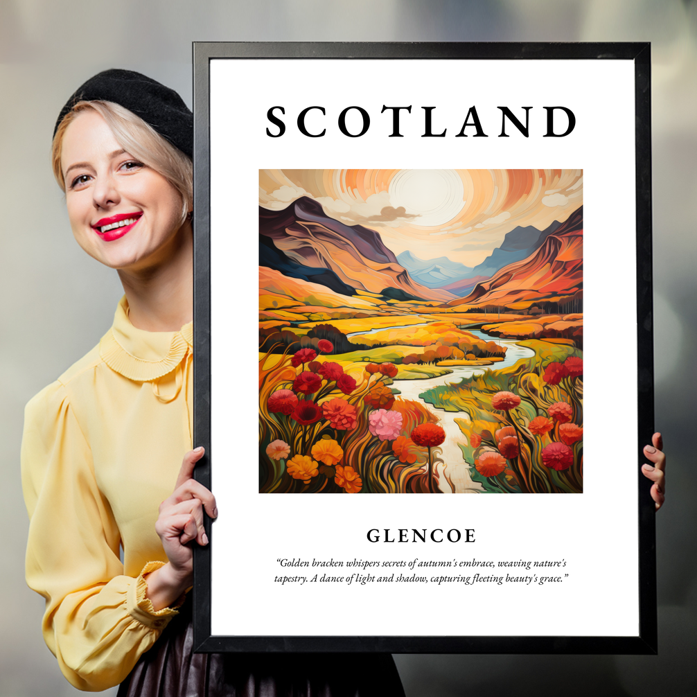 Person holding a poster of Glencoe