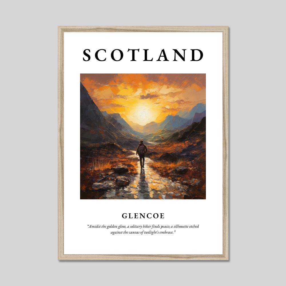 Poster in a natural frame with the word Scotland