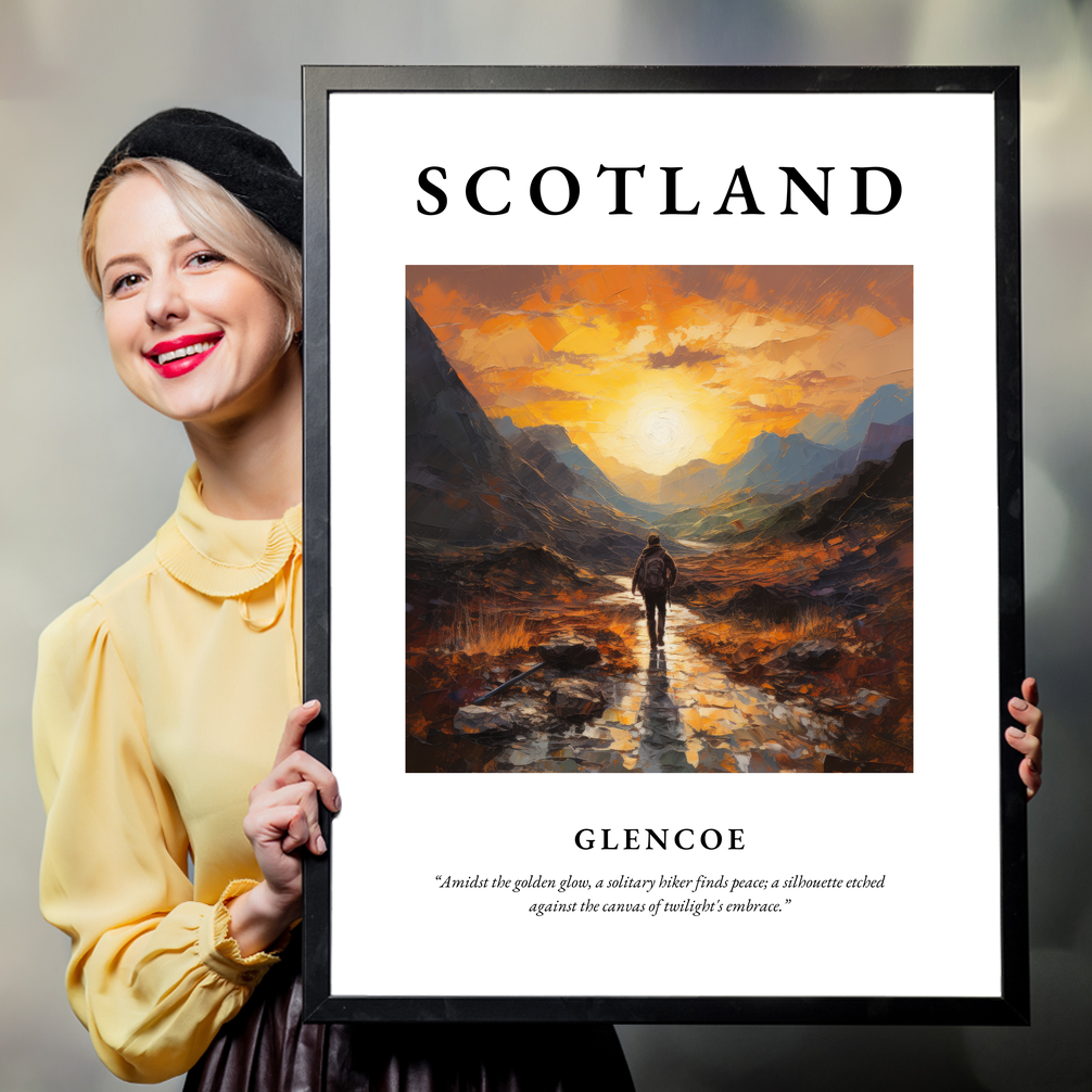 Person holding a poster of Glencoe