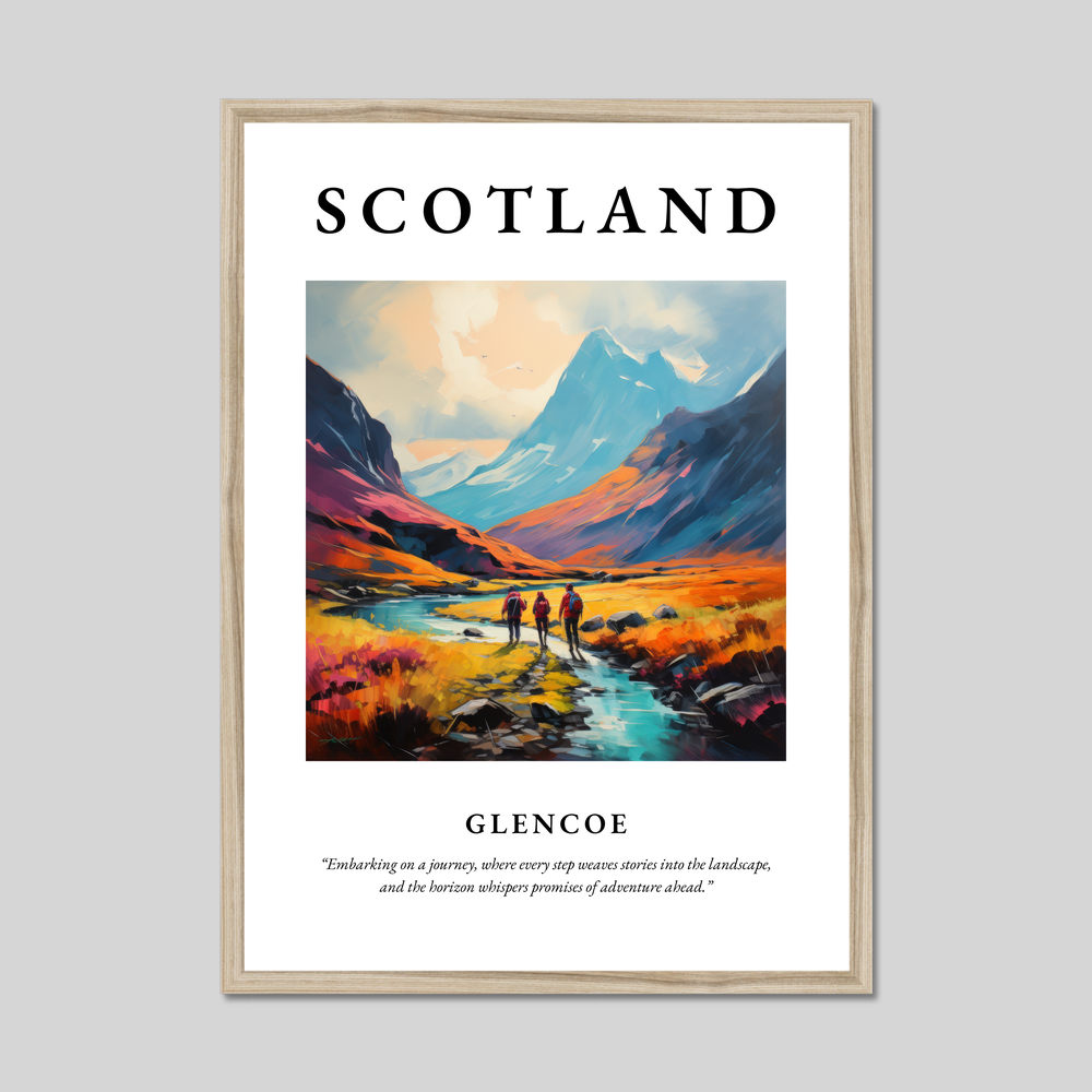 Poster in a natural frame with the word Scotland