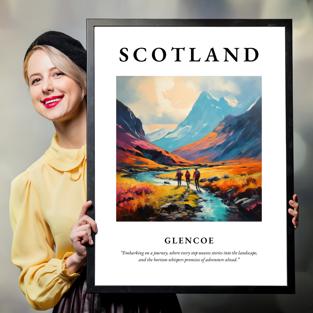 Person holding a poster of Glencoe