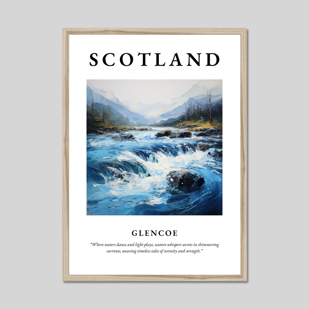 Poster in a natural frame with the word Scotland