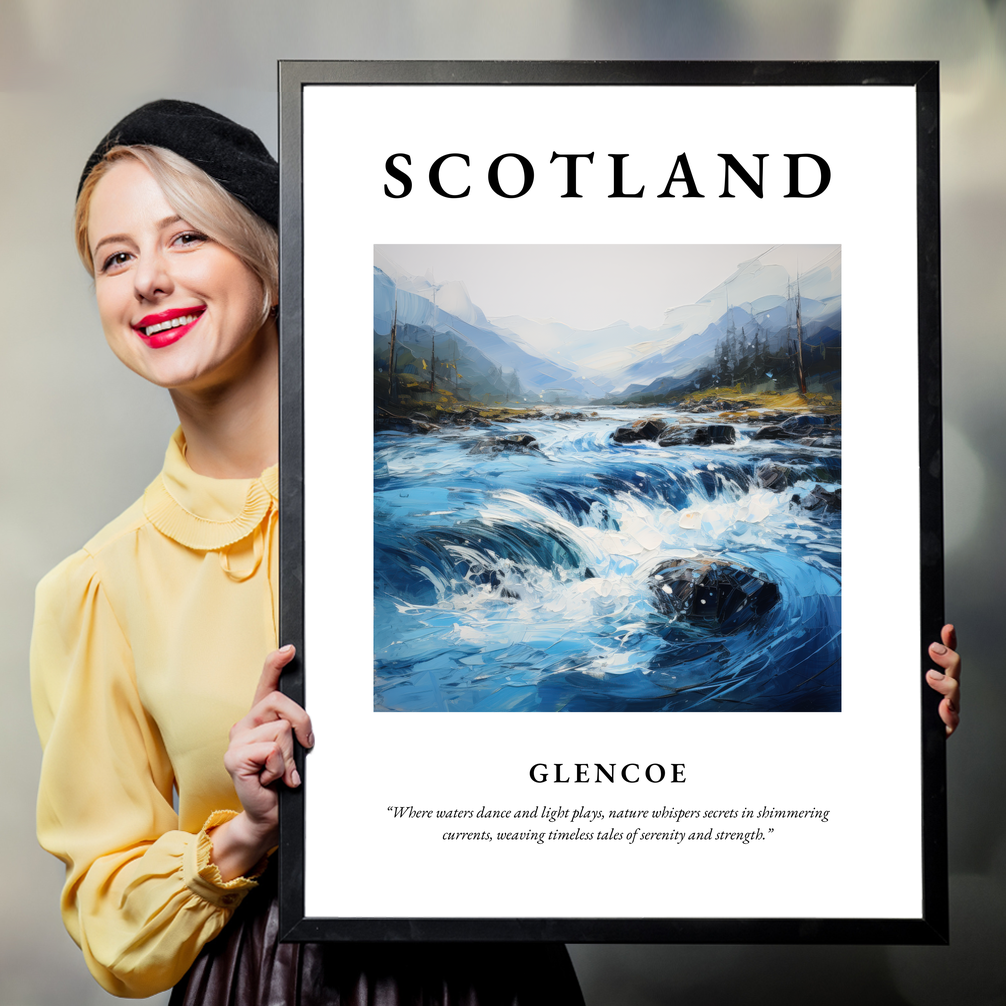 Person holding a poster of Glencoe