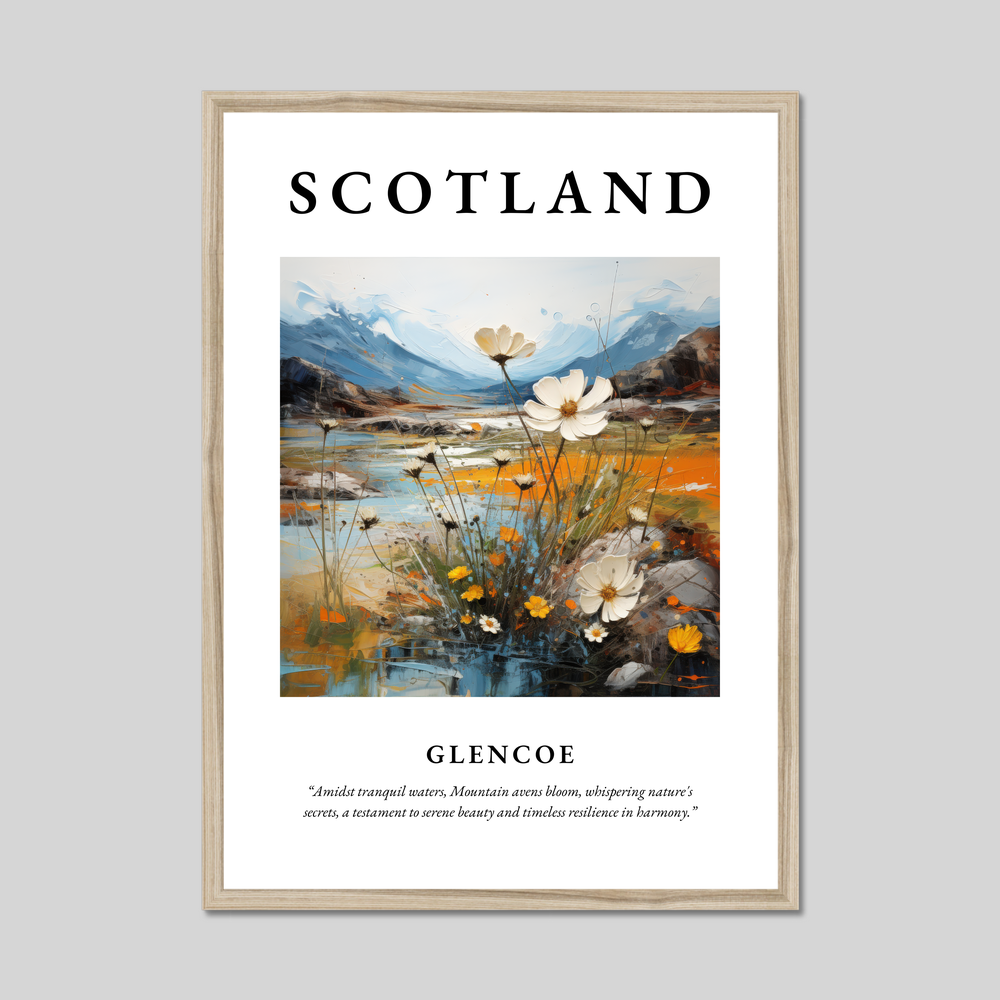 Poster in a natural frame with the word Scotland