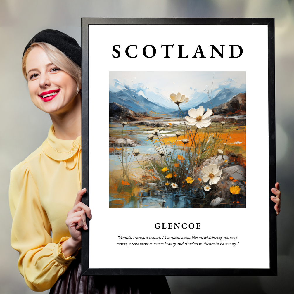 Person holding a poster of Glencoe