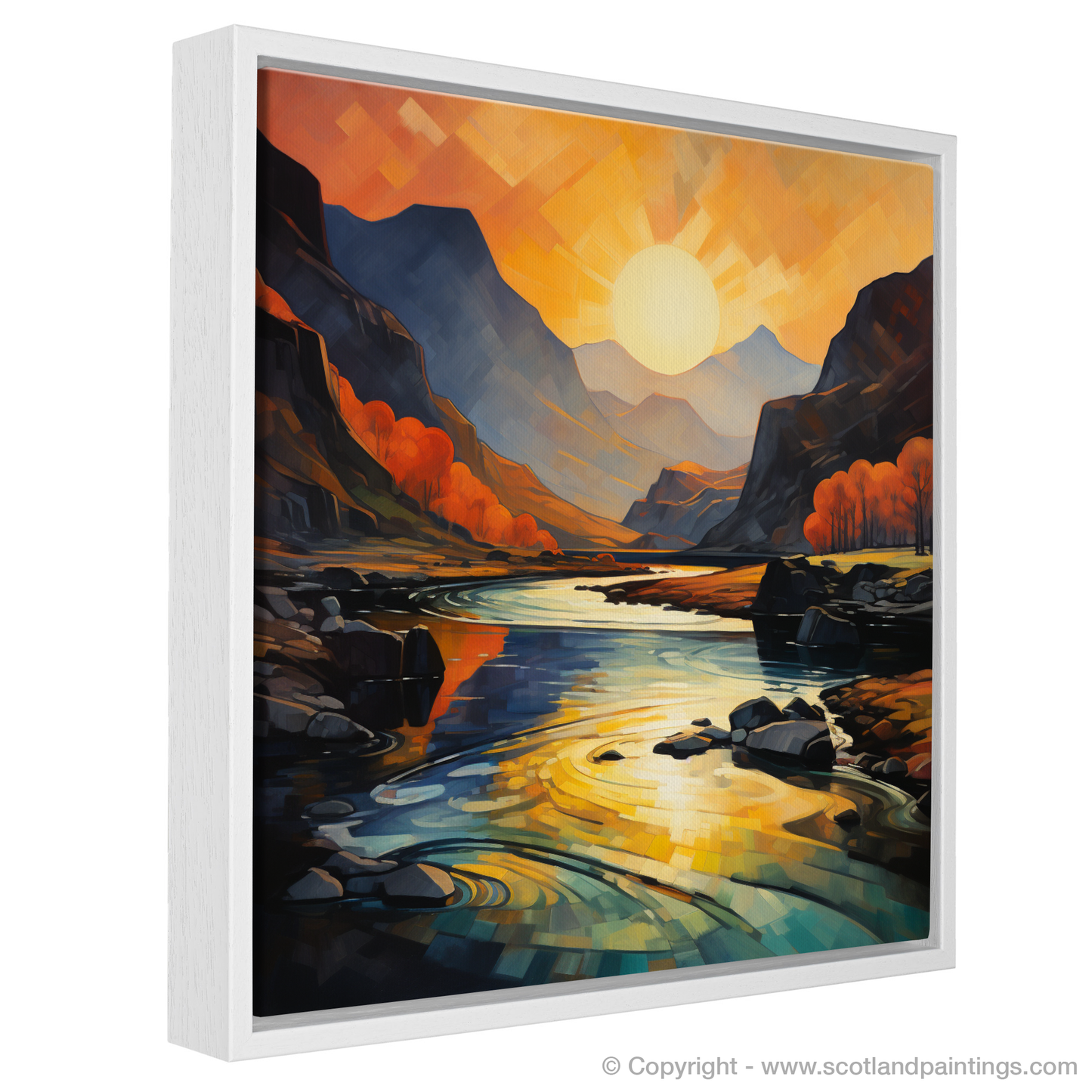 Golden Hour Serenade: A Cubist Dance of Light and Shadow in Glencoe