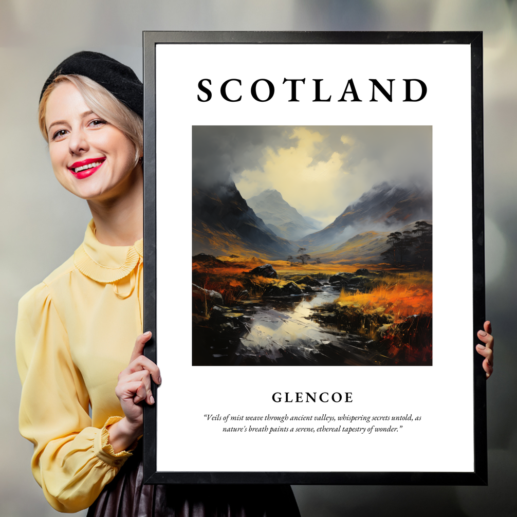 Person holding a poster of Glencoe