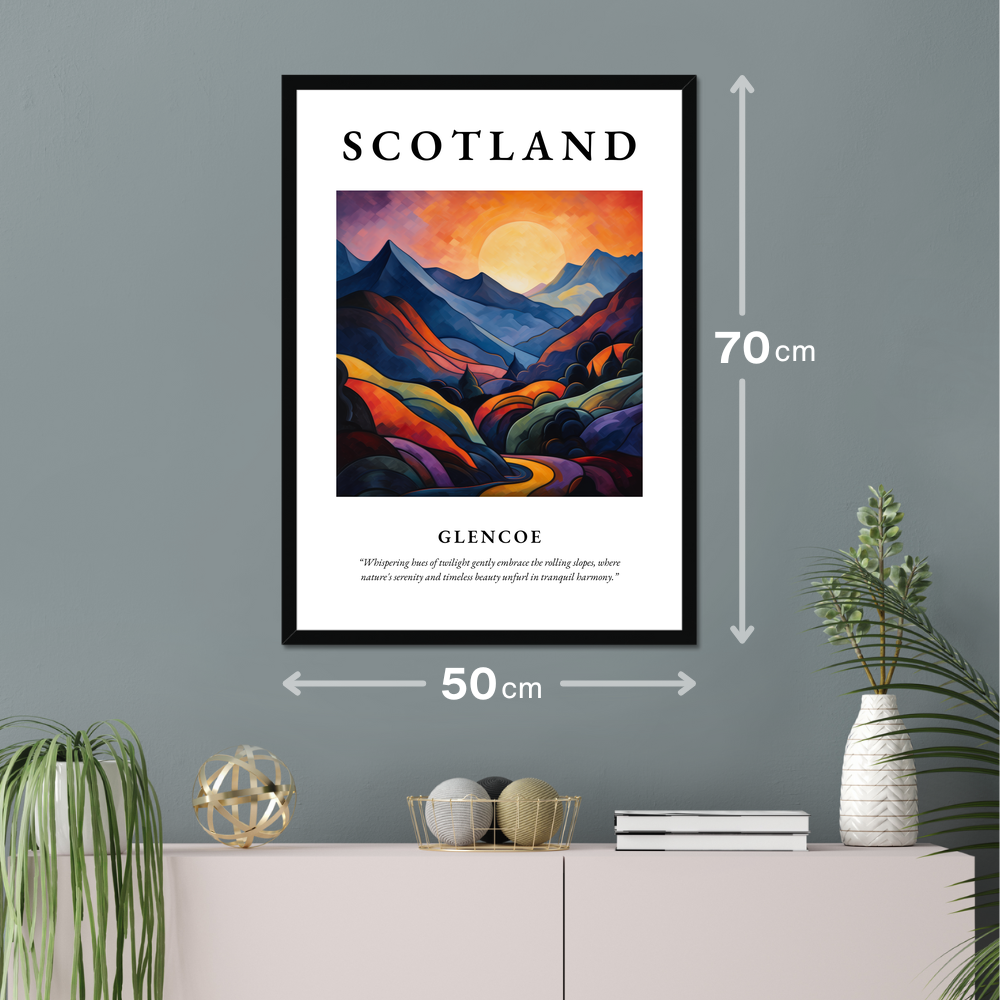 Poster of Glencoe hanging on a wall