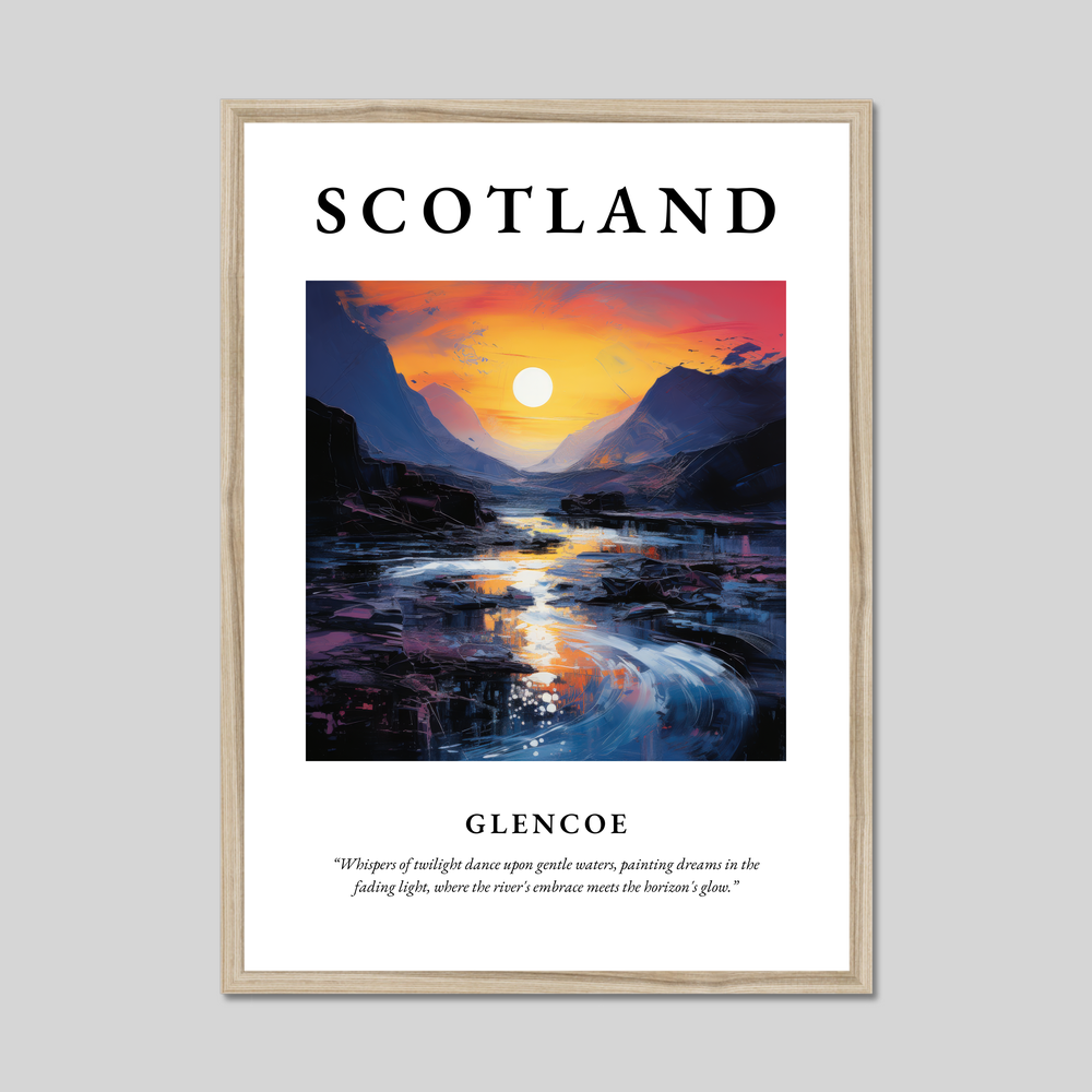 Poster in a natural frame with the word Scotland