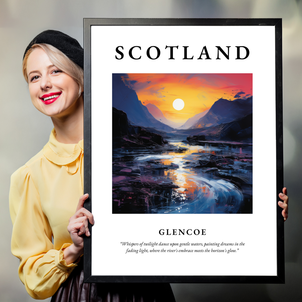 Person holding a poster of Glencoe