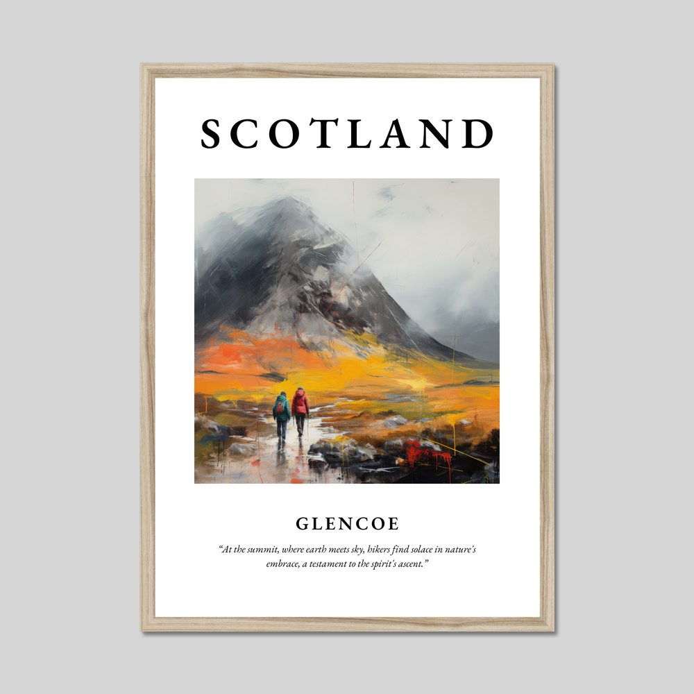 Poster in a natural frame with the word Scotland