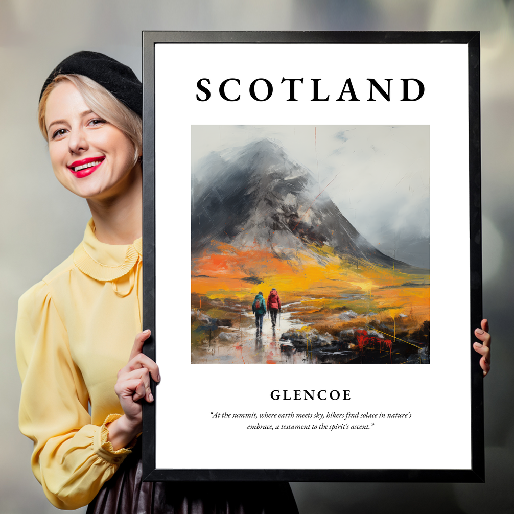 Person holding a poster of Glencoe