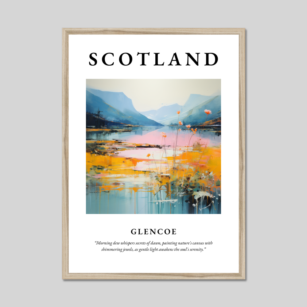 Poster in a natural frame with the word Scotland