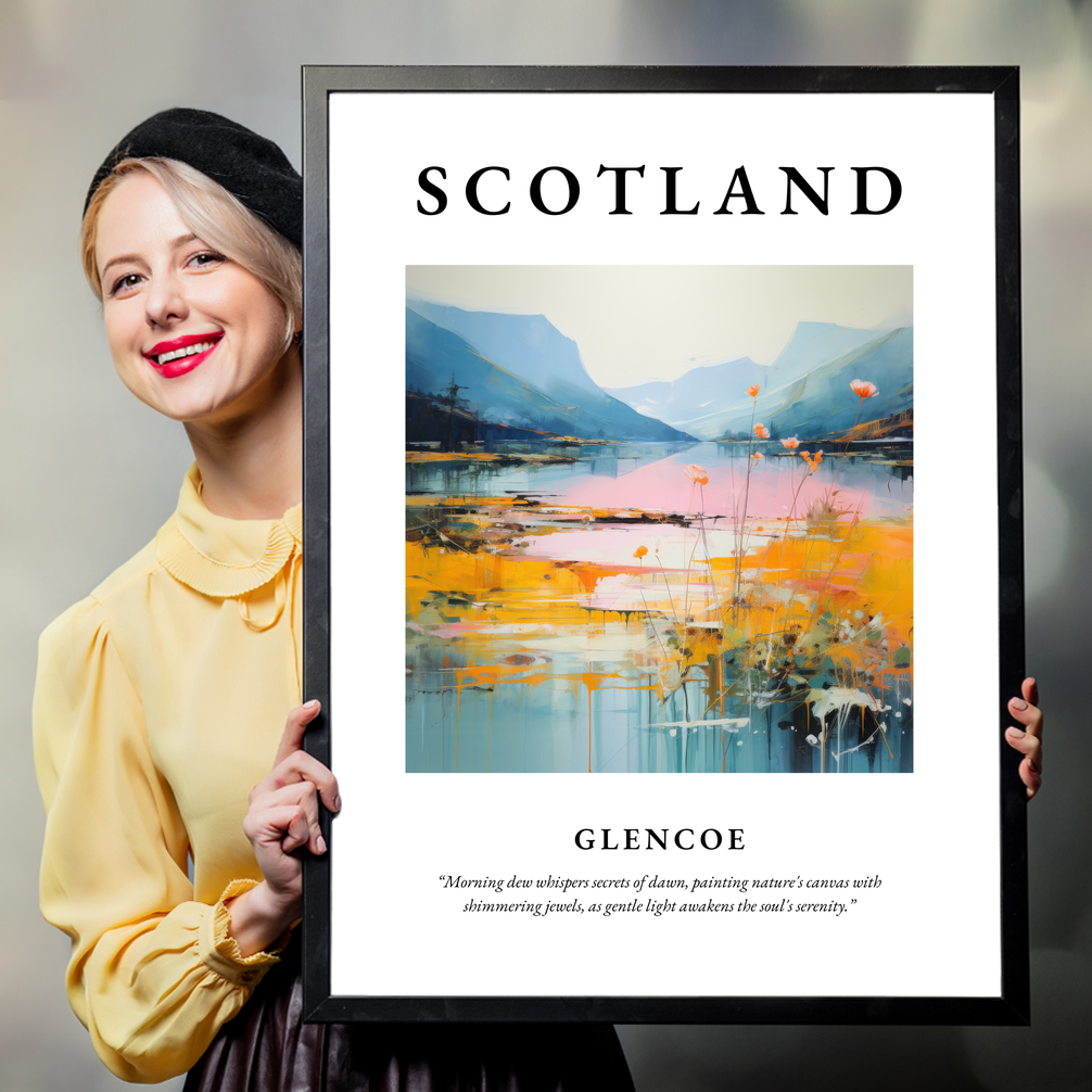 Person holding a poster of Glencoe