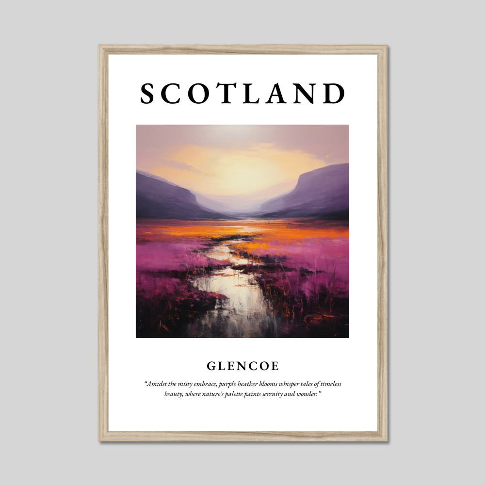 Poster in a natural frame with the word Scotland