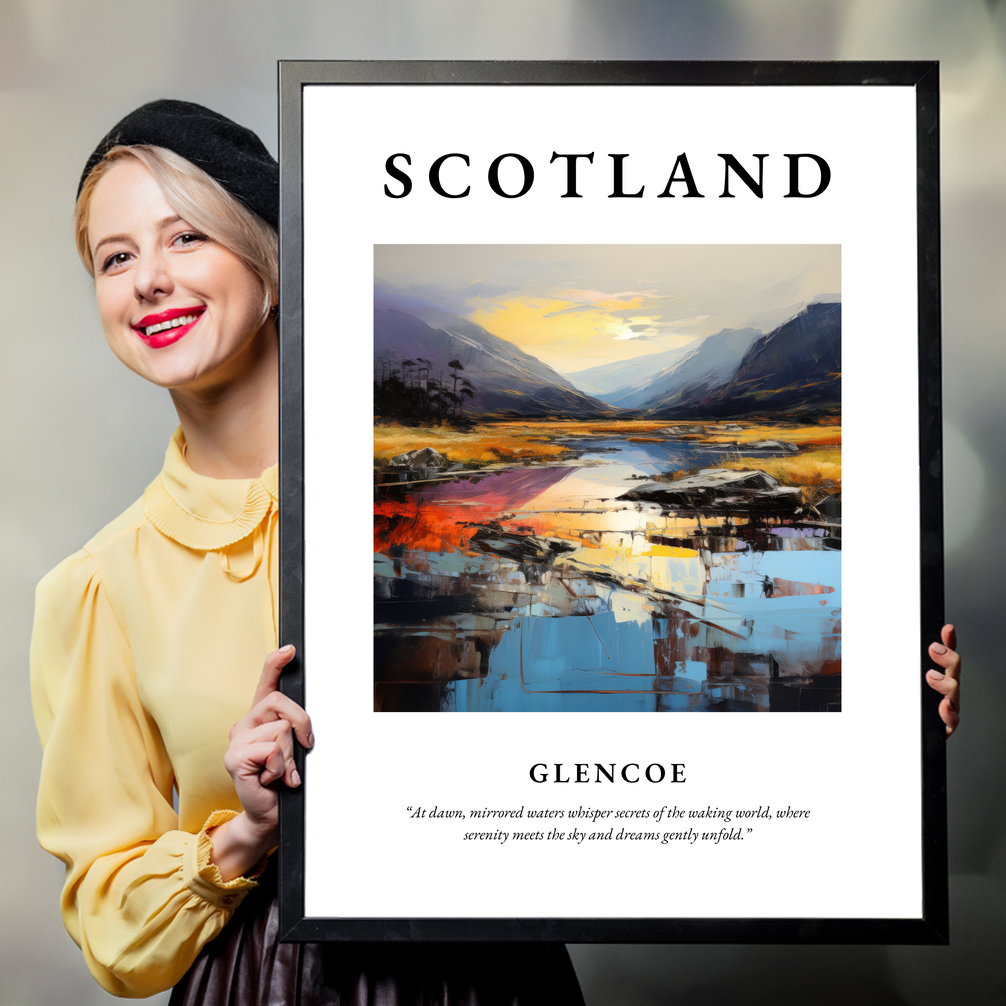 Person holding a poster of Glencoe