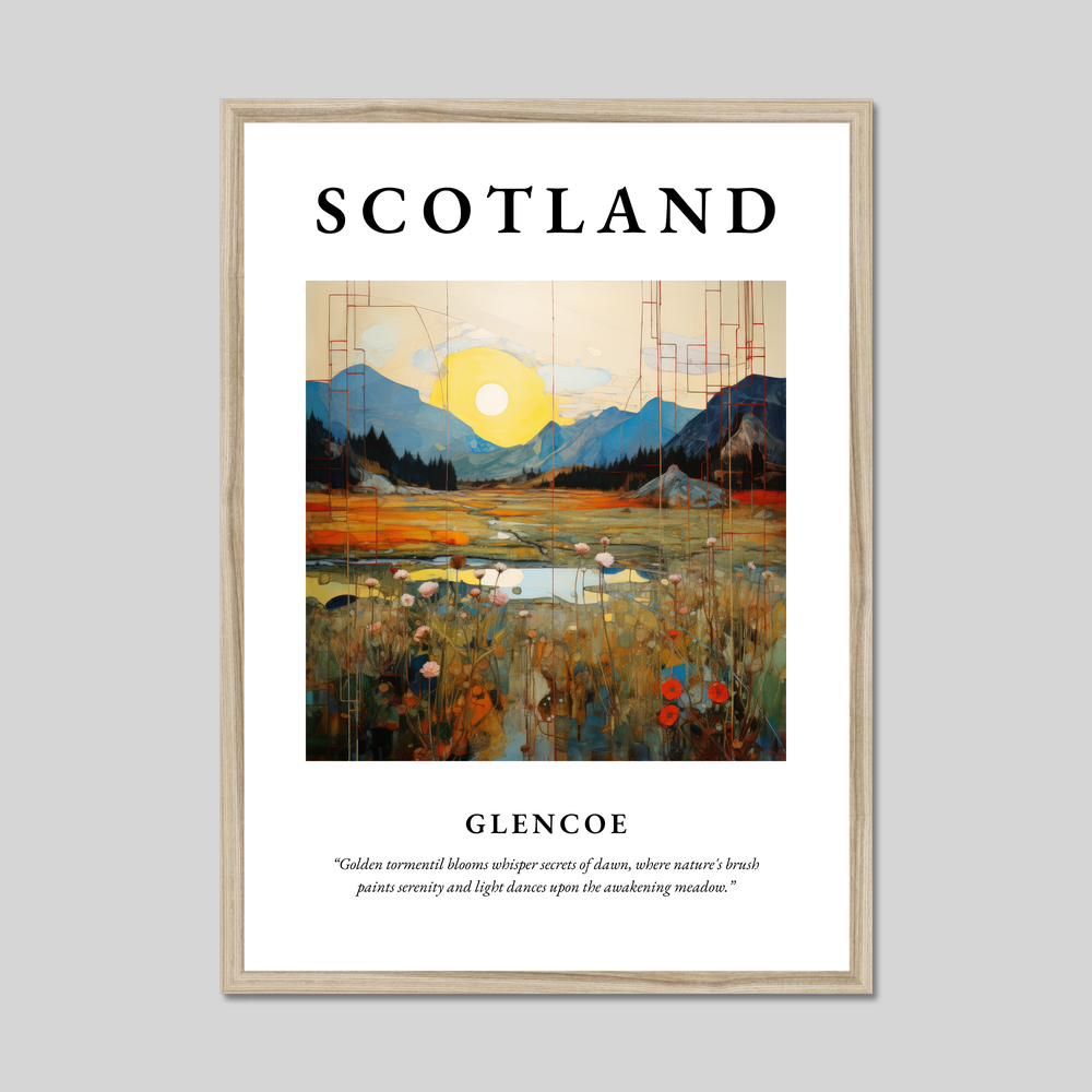 Poster in a natural frame with the word Scotland