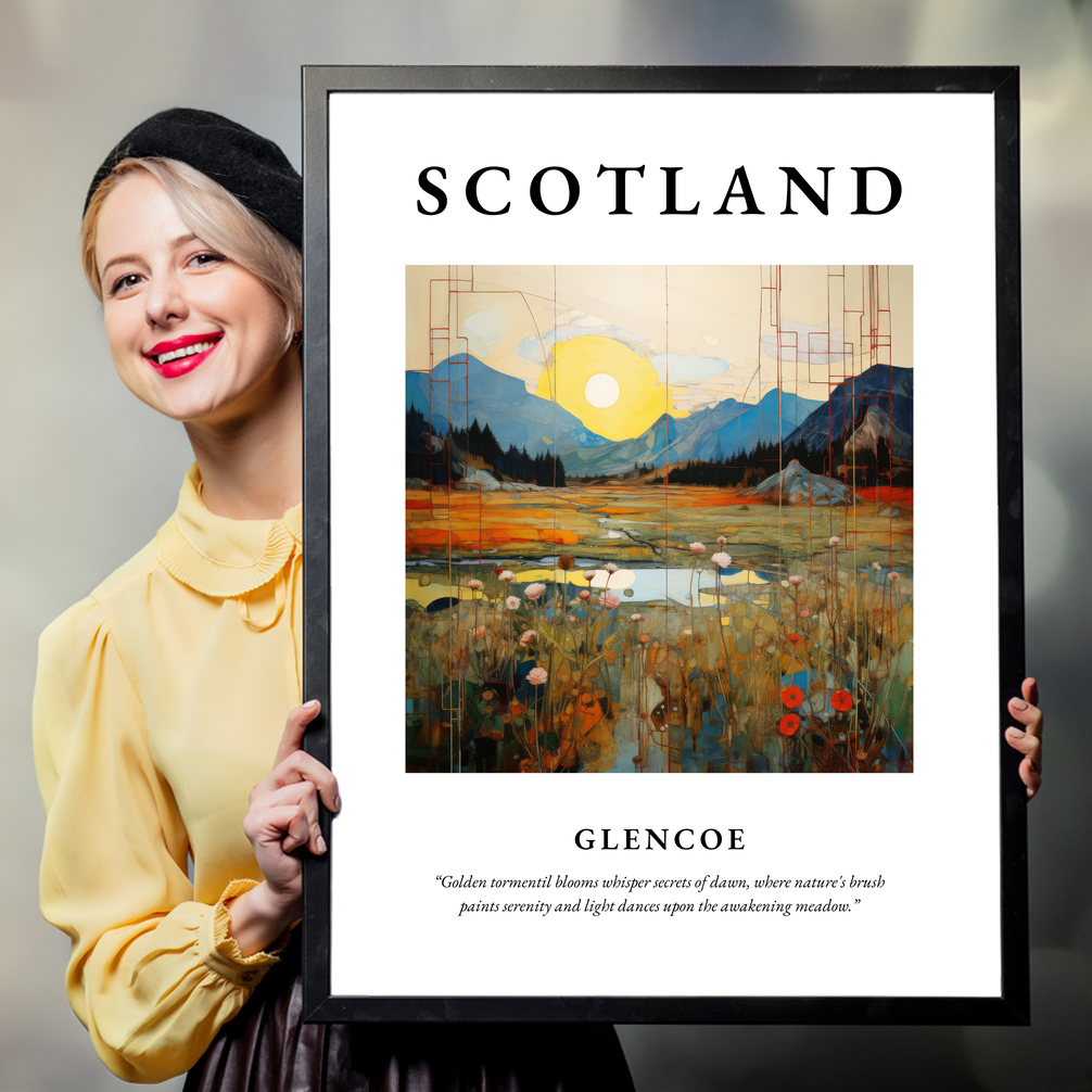 Person holding a poster of Glencoe