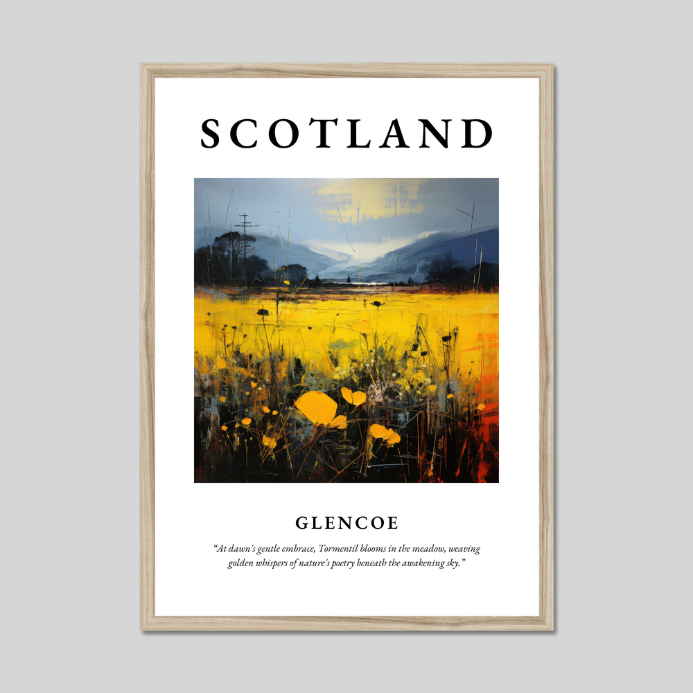 Poster in a natural frame with the word Scotland