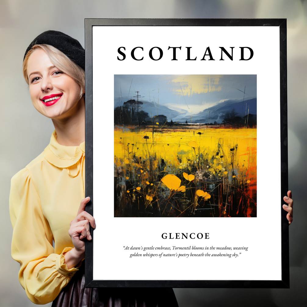 Person holding a poster of Glencoe