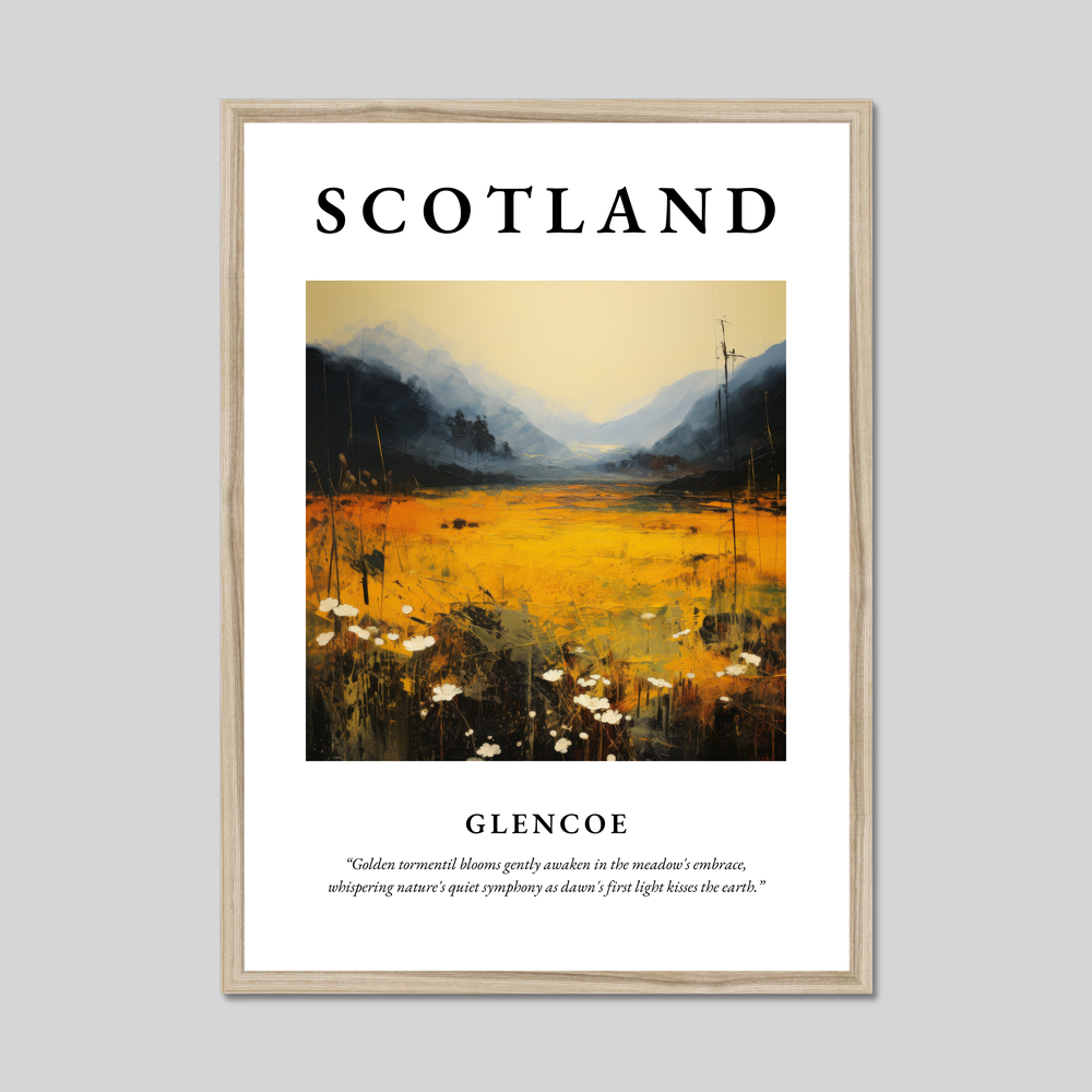 Poster in a natural frame with the word Scotland