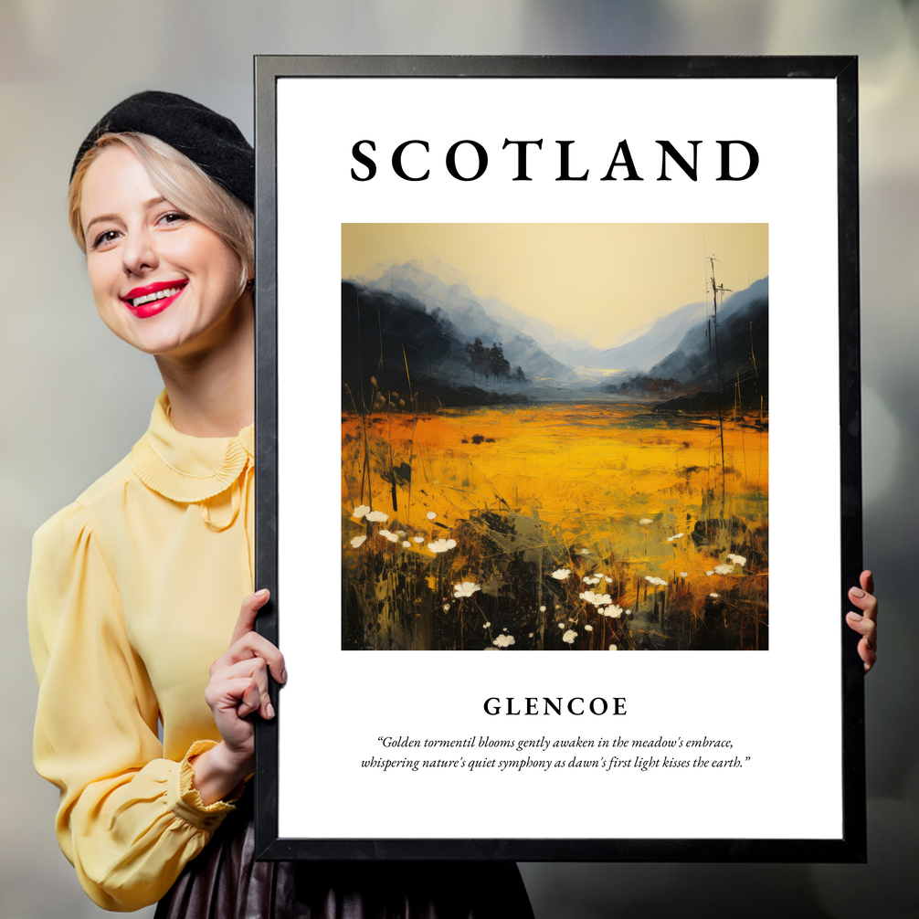 Person holding a poster of Glencoe