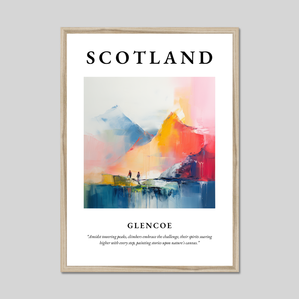 Poster in a natural frame with the word Scotland