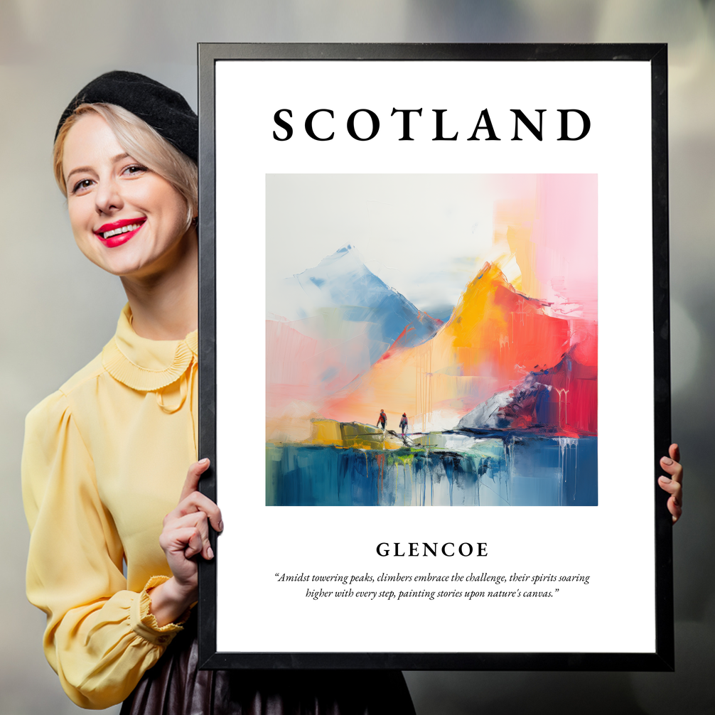 Person holding a poster of Glencoe