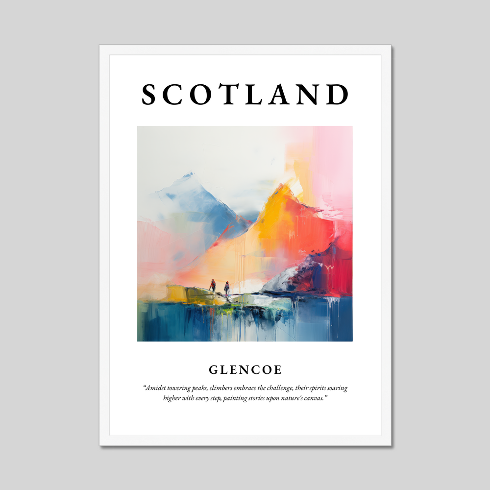 Poster in a white frame with the word Scotland