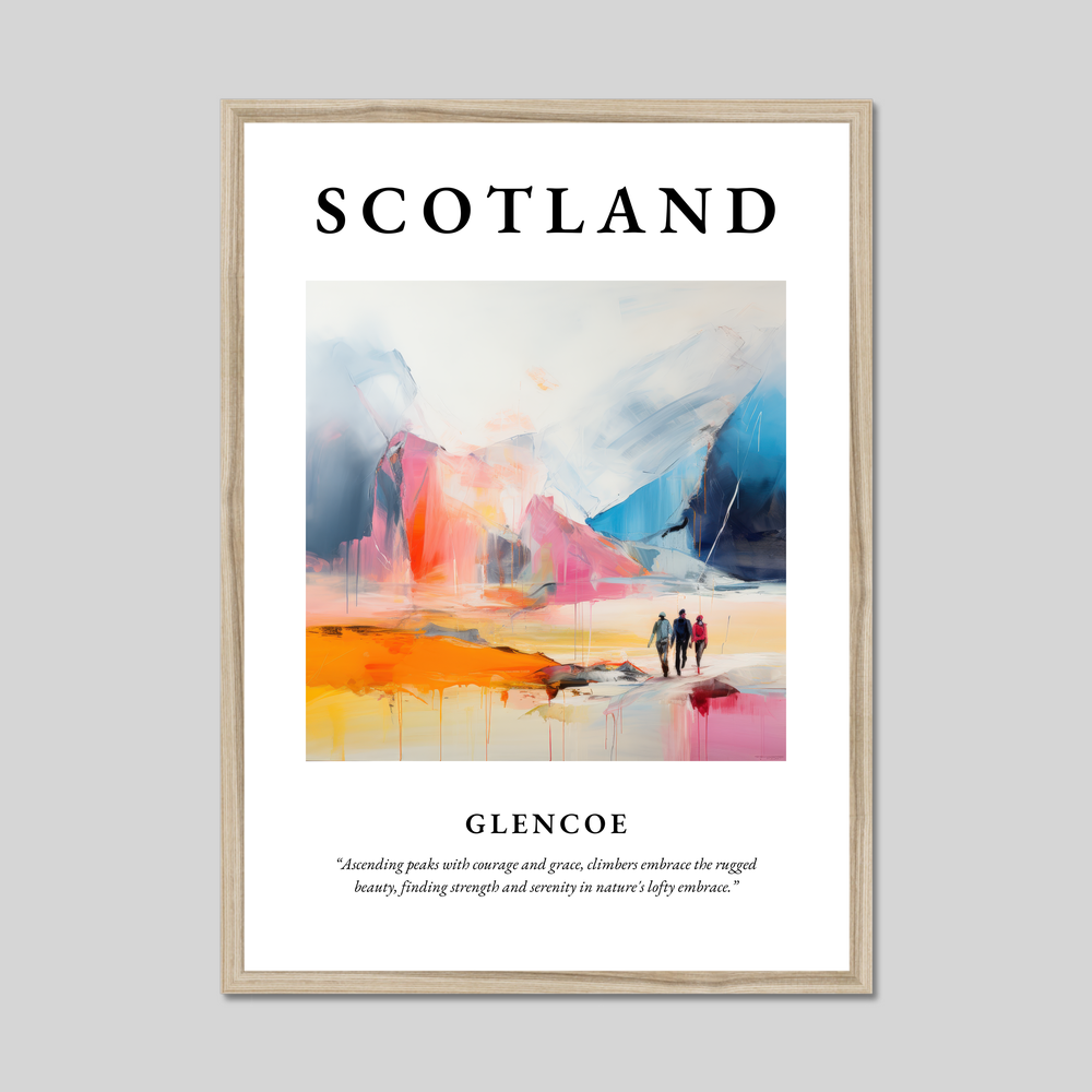 Poster in a natural frame with the word Scotland