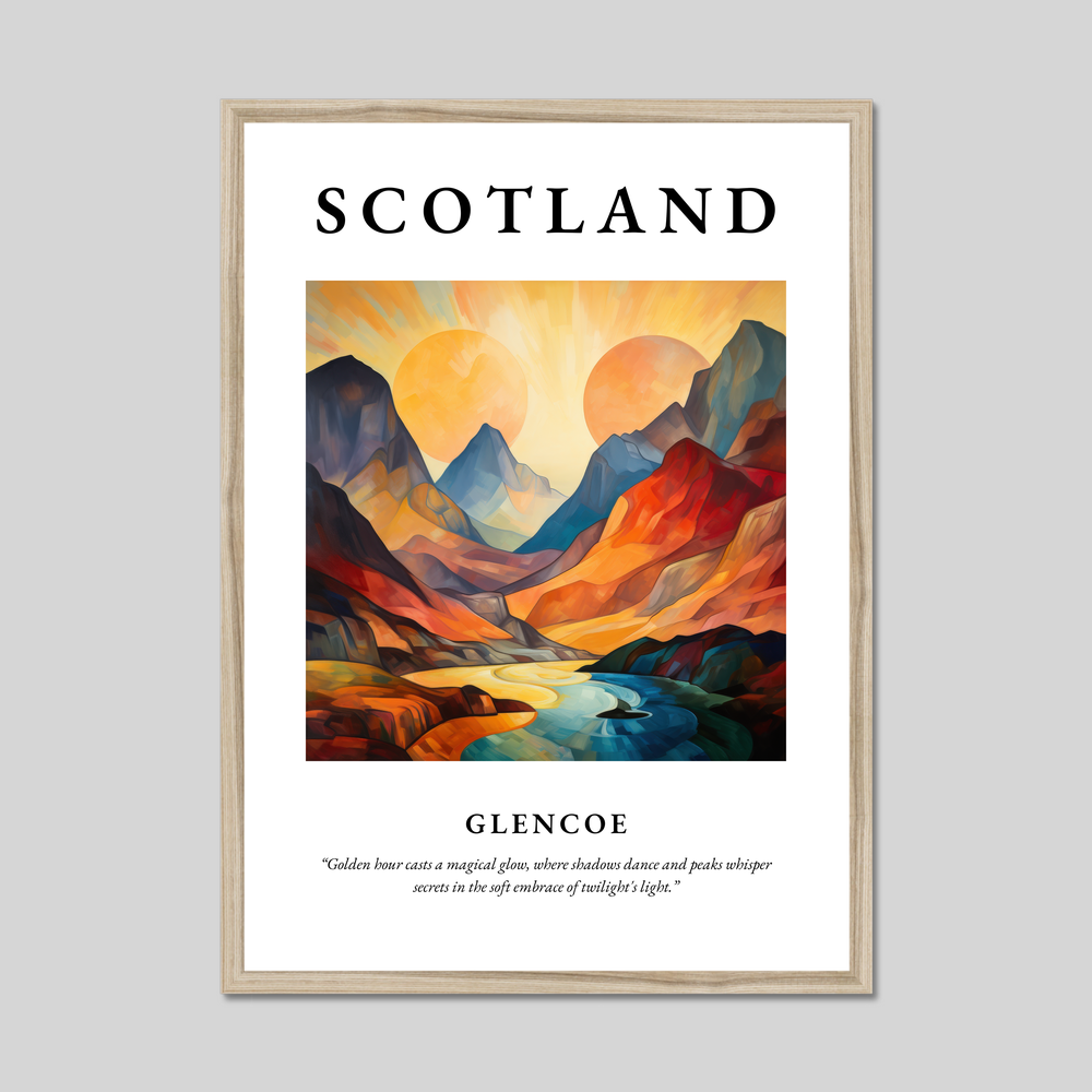 Poster in a natural frame with the word Scotland