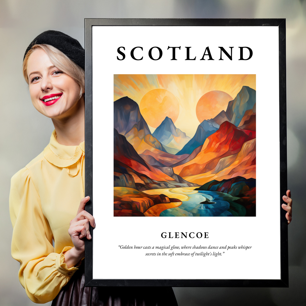 Person holding a poster of Glencoe