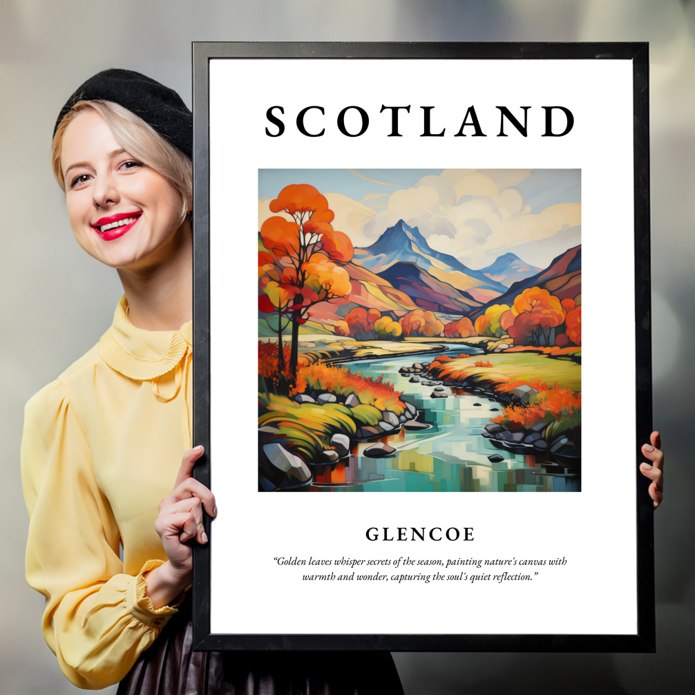 Person holding a poster of Glencoe