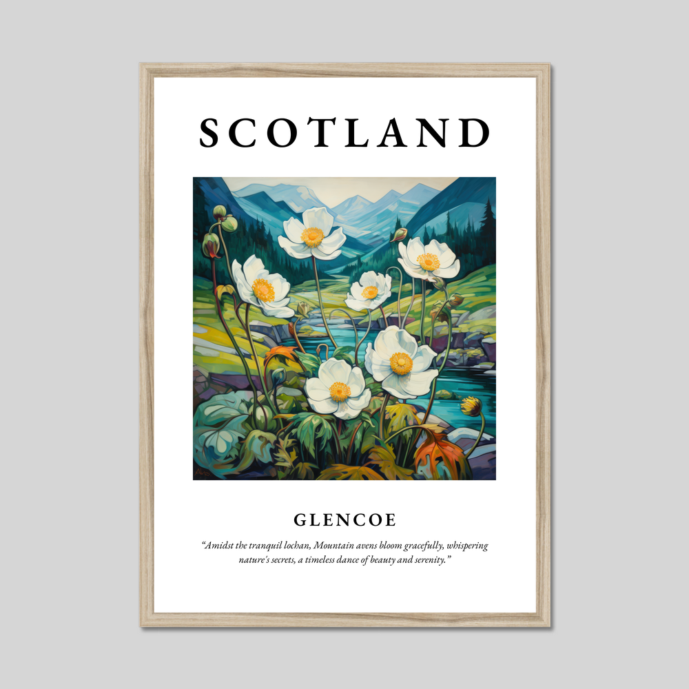 Poster in a natural frame with the word Scotland