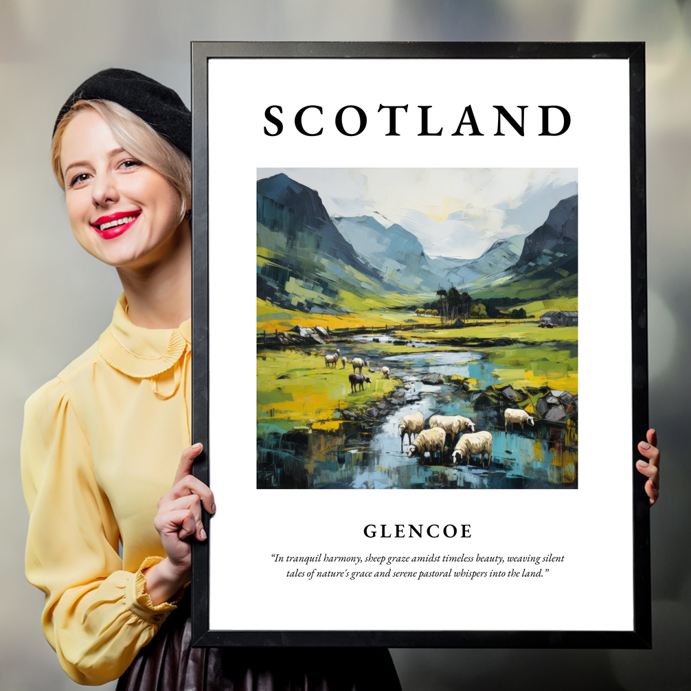 Person holding a poster of Glencoe