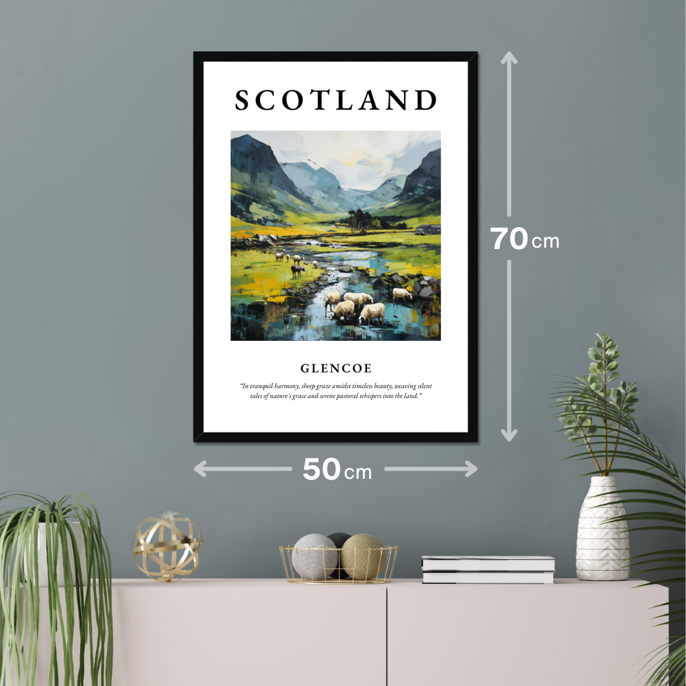 Poster of Glencoe hanging on a wall