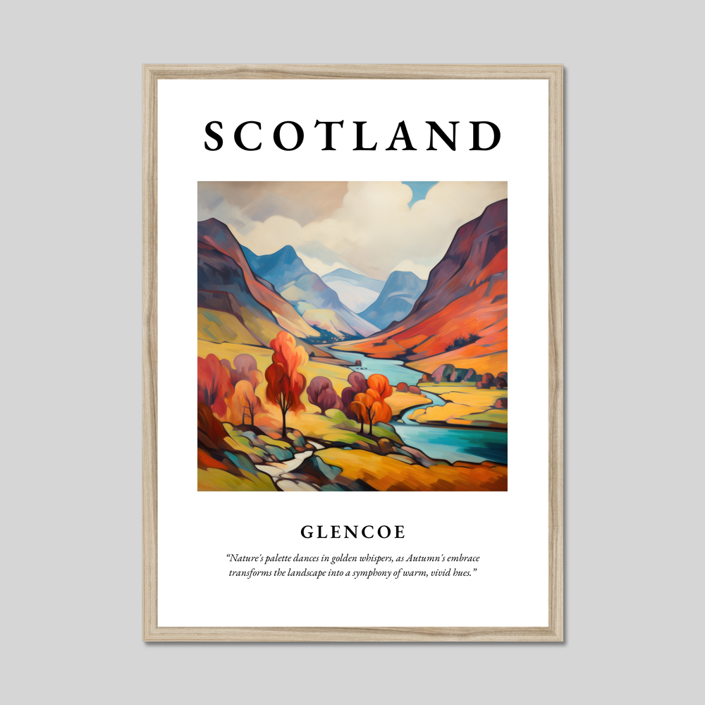 Poster in a natural frame with the word Scotland