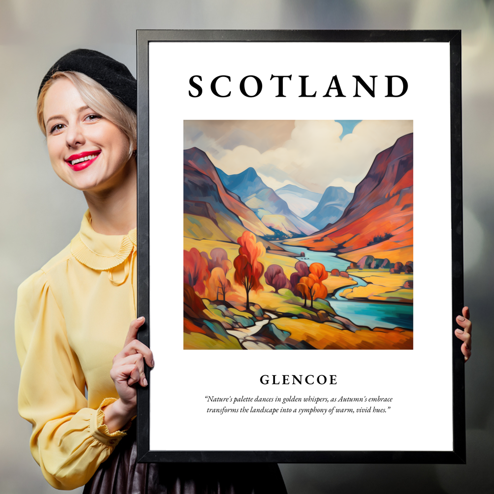 Person holding a poster of Glencoe