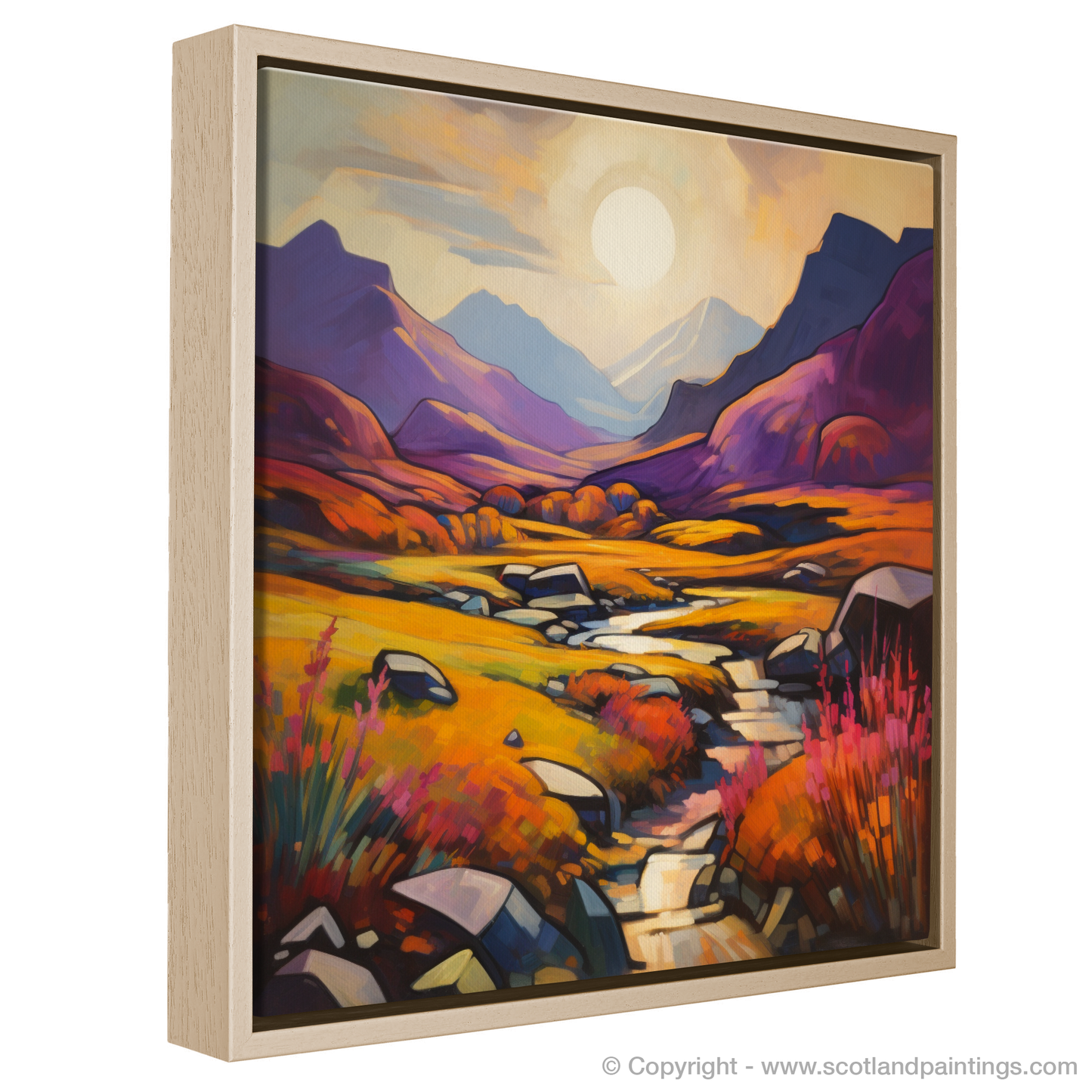 Golden Twilight in Glencoe: A Cubist Rhapsody