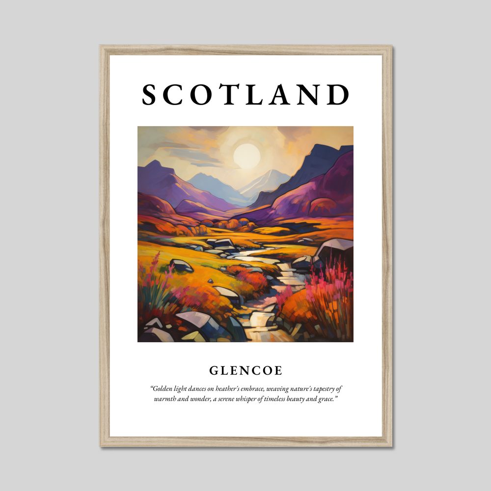 Poster in a natural frame with the word Scotland