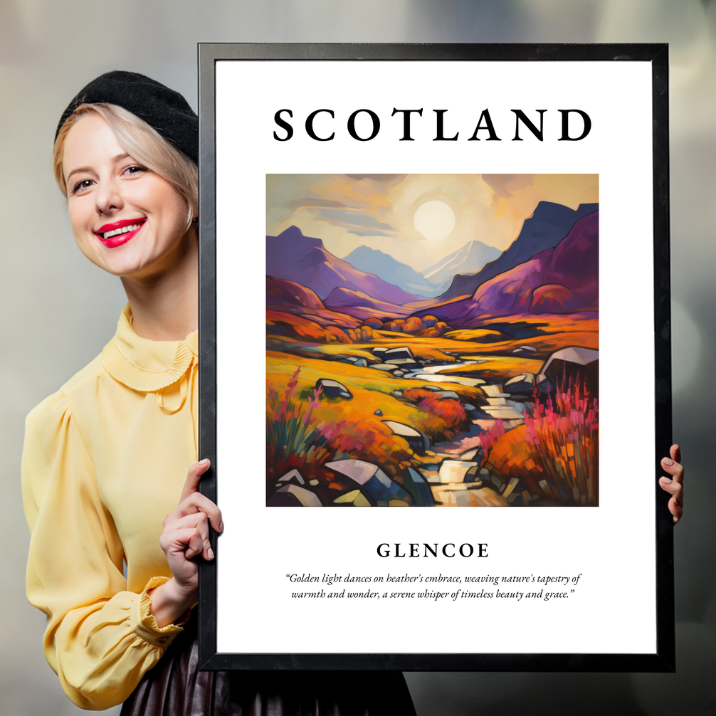 Person holding a poster of Glencoe