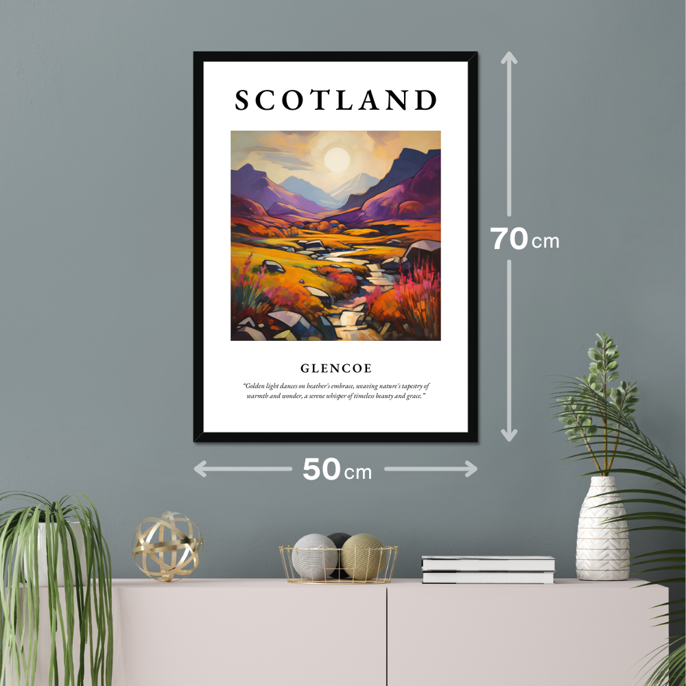 Poster of Glencoe hanging on a wall