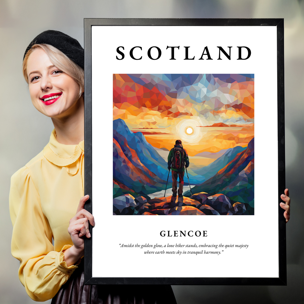 Person holding a poster of Glencoe