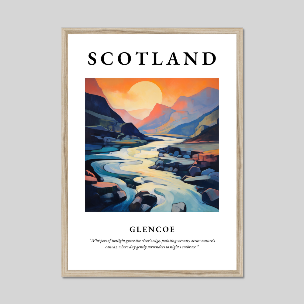 Poster in a natural frame with the word Scotland